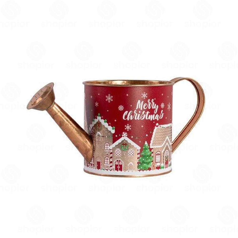 Merry Christmas Metal Planter Collection | Festive Tin Pail, Trough & Watering Planters