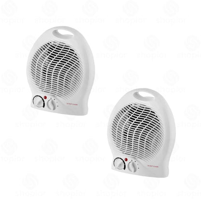 2KW Portable Electric Fan Heater | Adjustable Thermostat | 2 Heat Settings & Cool Fan | Overheat Protection | Compact Upright Heater | White