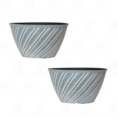 Willow 31cm (12 Inch) Aged Terracotta Planter – Large Plastic Plant Pot Indoor Outdoor