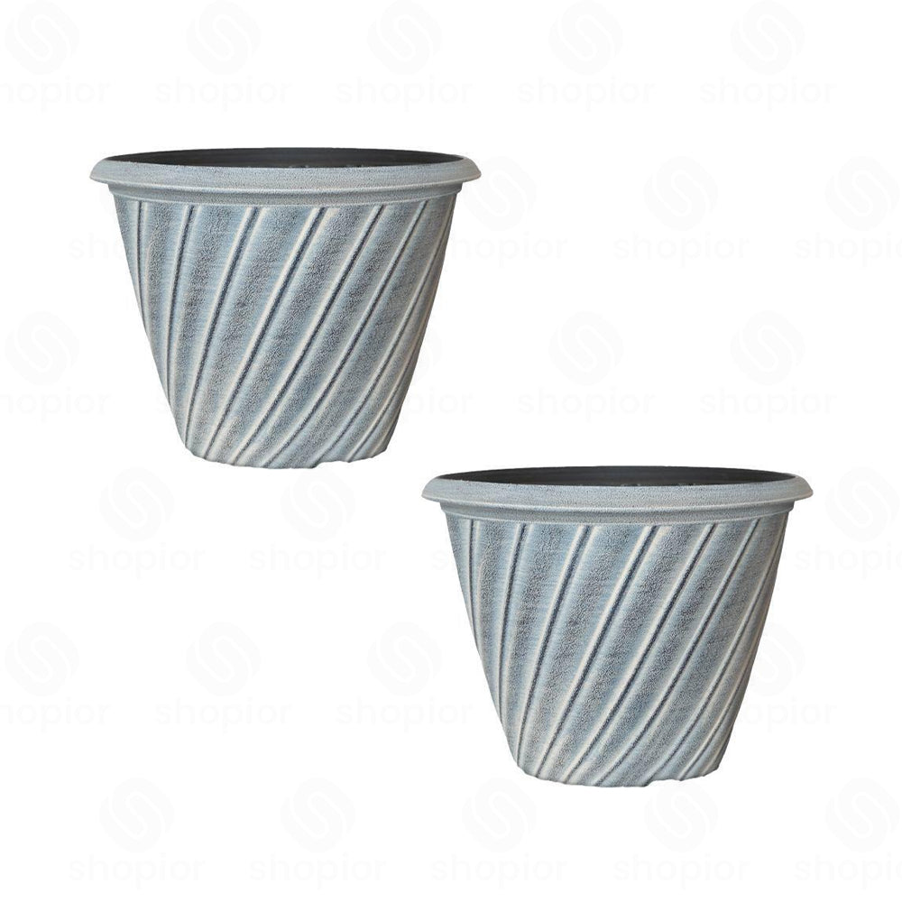 Willow 31cm (12 Inch) Aged Terracotta Planter – Large Plastic Plant Pot Indoor Outdoor