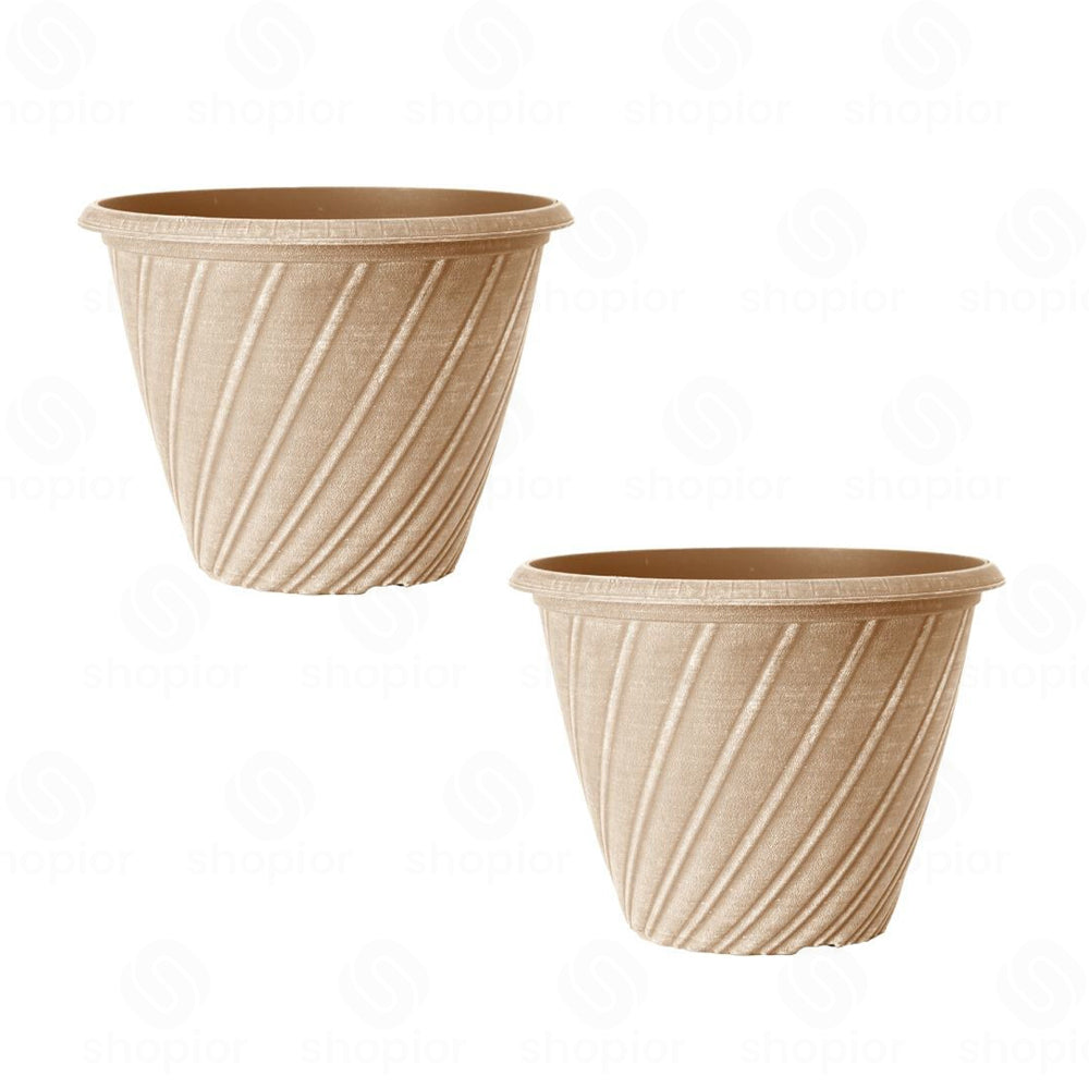 Willow 31cm (12 Inch) Aged Terracotta Planter – Large Plastic Plant Pot Indoor Outdoor
