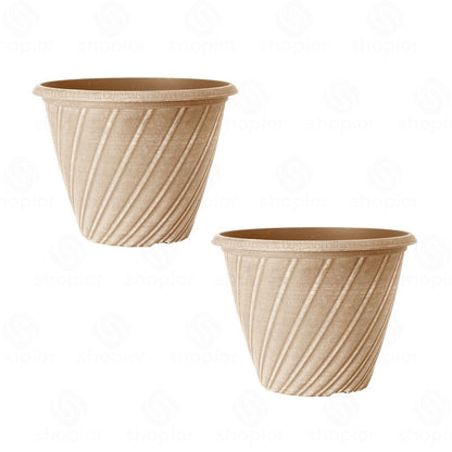 Willow 31cm (12 Inch) Aged Terracotta Planter – Large Plastic Plant Pot Indoor Outdoor