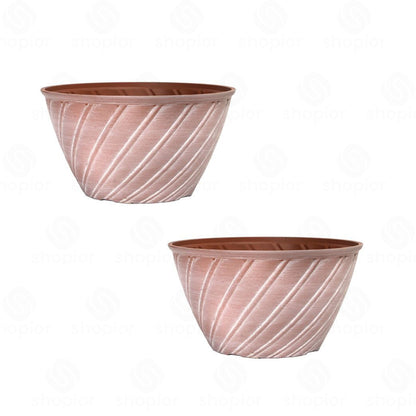 Willow 31cm (12 Inch) Aged Terracotta Planter – Large Plastic Plant Pot Indoor Outdoor