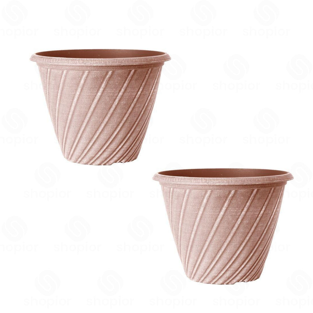 Willow 31cm (12 Inch) Aged Terracotta Planter – Large Plastic Plant Pot Indoor Outdoor
