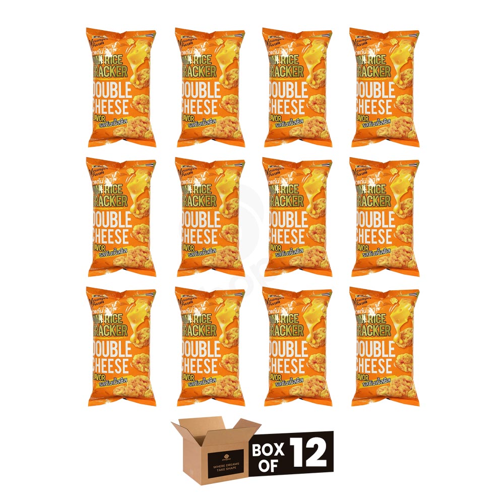 Younger Farm Mini Rice Crackers Variety – Halal Thai Sticky Rice Snacks, Crunchy Asian Rice Cracker