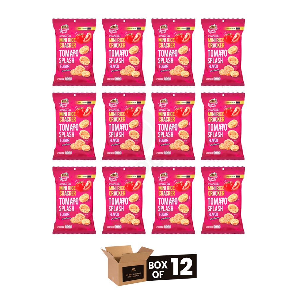 Younger Farm Mini Rice Crackers Variety – Halal Thai Sticky Rice Snacks, Crunchy Asian Rice Cracker