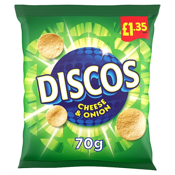 Discos Crisps Multipack 6 | Cheese & Onion, Salt Vinegar, Prawn Cocktail Flavour