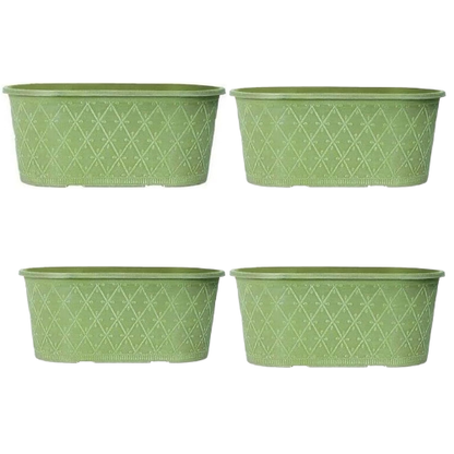 Powdered Whitewashed Trough Window Box 42cm – Decorative Plastic Outdoor Planter with Drainage Holes – Weatherproof Plastic Outdoor Planter with Drainage Holes Flower Pot for Gardens (1, Pink)