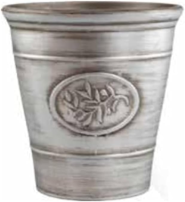 Metallic Effect Olive Plastic Planter for Gardening – Outdoor & Indoor Flowers Pot with Glossy Finish Weatherproof Garden Windowsills Home Plant Pot with Drainage Holes – (Dark Green, 30cm - Pack 4)