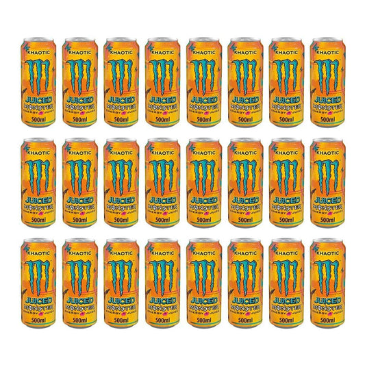 Monster Energy Drink Flavours | Juiced, Zero Sugar, Ultra, Monarch, Fiesta Mango, Strawberry Dreams, VR46, Punch | High Caffeine Sports Energy Drink | 500ml (Pack 12, Khaotic)